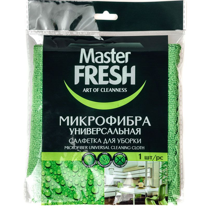 Универсальная салфетка для уборки Master Fresh Микрофибра 1шт салфетка феликс 40 30см универсальная микрофибра