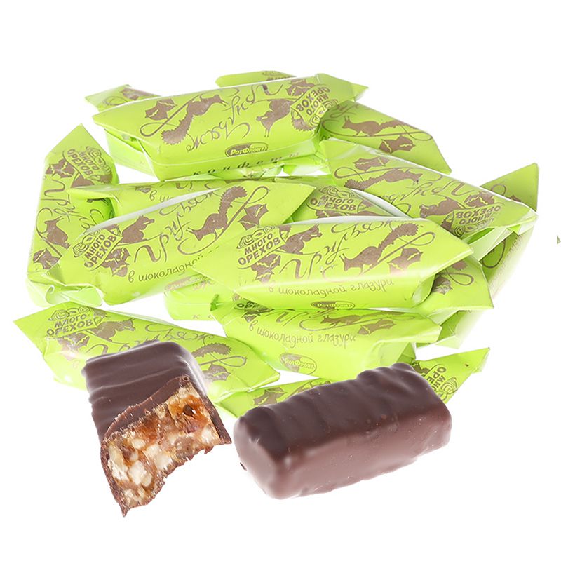 Конфеты Грильяж в шоколадной глазури Рот Фронт 200г конфеты халва глазированная шоколадной глазурью рот фронт 1 кг