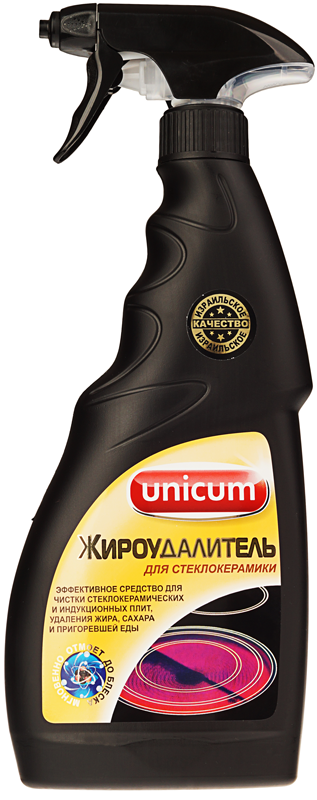 Средство для удаления жира со стеклокерамики UNICUM GOLD 500мл средство для удаления плесени unicum для ванной комнаты 500мл