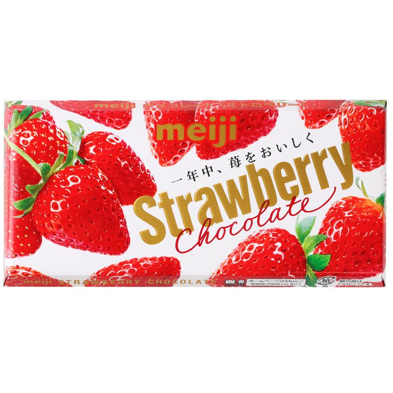 цена Шоколад Meiji Strawberry молочный со вкусом клубники 46г