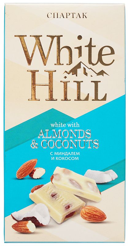 Шоколад белый с миндалем и кокосом 90г nutiva органический спред с миндалем и кокосом 326 г 11 5 унции