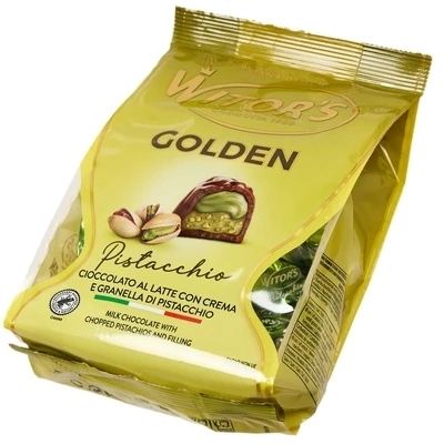 Конфеты шоколадные Golden с кремовой начинкой из фисташки Италия 200г-1}