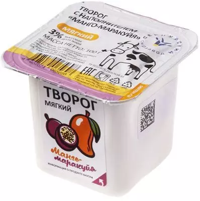 Творог с наполнителем Манго-Маракуйя 3% жир. 100г купить в Москве с ...