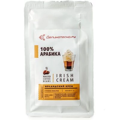 Кофе зерновой ароматизированный Italco Ирландский крем Деликатеска 175г-0}