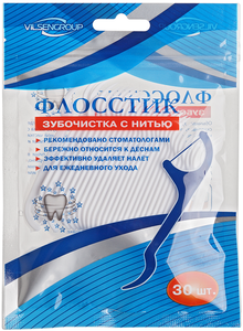 Зубочистка с зубной нитью Флосстик 30шт