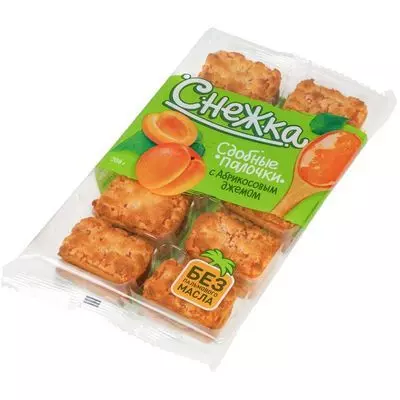 Сдобные палочки Tasti Снежка с абрикосовым джемом 308г - купить в ...