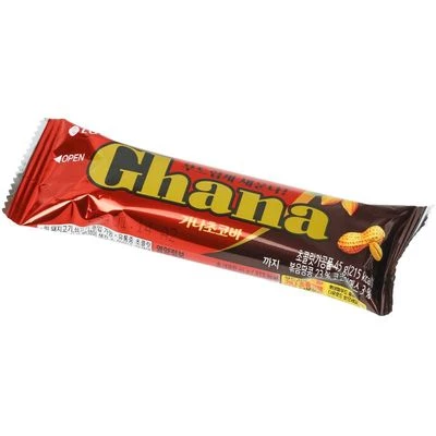 Шоколадный батончик Ghana Chocobar Peanut с орехом 45г-1}