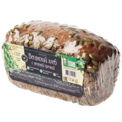 Хлеб Веган с зеленой гречкой и семенами тыквы 300г  -1}