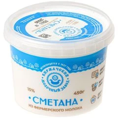 Сметана 15% жир. Киржачский МЗ 450г