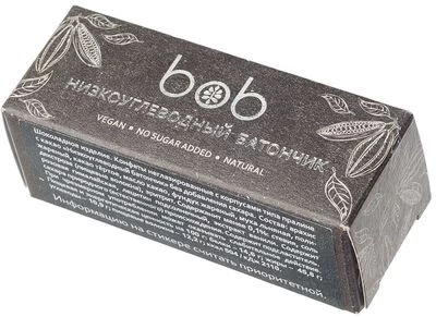Батончик Bob низкоуглеводный без сахара постный продукт 50г -1}