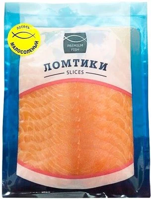 Лосось малосоленый без кожи нарезка ~600г-0}