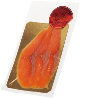 Форель филе-ломтики слабосоленые без консервантов спецпосол Деликатеска 100г-1}