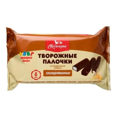 Сырок творожный глазированный с ванилью Свитлогорье 23% жир. 6шт-0}