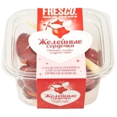 Желейные сердечки Клубника, вишня, ваниль Fresco 108г