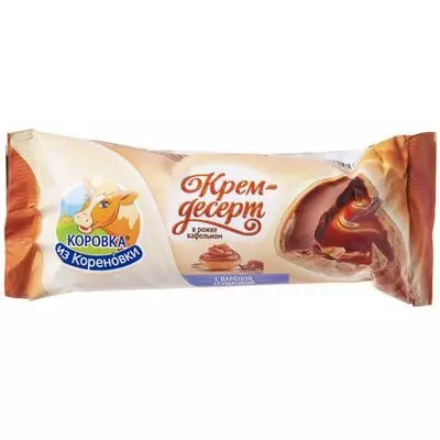 Крем-десерт в вафельном рожке с нежнейшей варенкой 25% жир. 40г ...