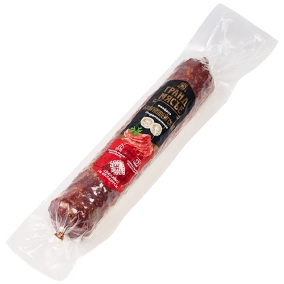 Колбаса сырокопченая Брауншвейгская Гранд Мясъе ~400г-1}