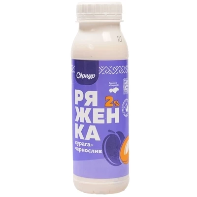 Ряженка Курага-чернослив Сернур 2% жир. 250г-0}