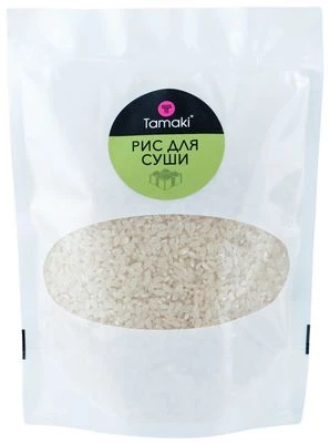 Рис для суши среднезерный белоснежный шлифованный Tamaki 500г-0}