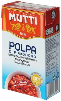 Томаты резаные кубиками в томатном соке Мутти 500г-1}