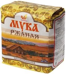 Мука ржаная цельнозерновая Деревенская хлебопекарная Дивинка Россия 1кг 