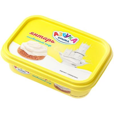 Сыр плавленый Янтарь 55% жир. Азбука Крыма 180г-1}