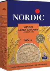 Хлопья 4 вида зерновых Nordic 500г