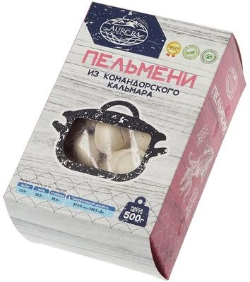 Пельмени из командорского кальмара без сахара и консервантов 500 гр-1}