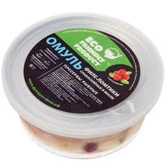 Омуль слабосоленый в масле с брусникой филе-ломтики без красителей и ГМО 200г 