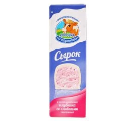 Сырок творожный Клубника со сливками в белом шоколаде 23% жир. 40г