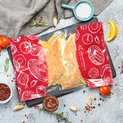 Филе лосося в медово-горчичном маринаде от Шефа ~350г-1}