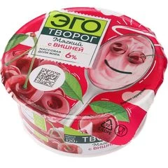 Творог мягкий Эго с вишней 6% жир. 120г