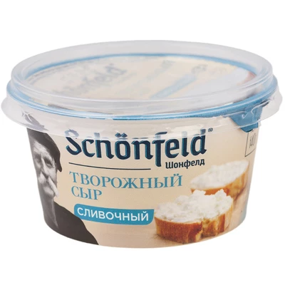 Сыр творожный сливочный Schоnfeld 65% жир. 140г-1}