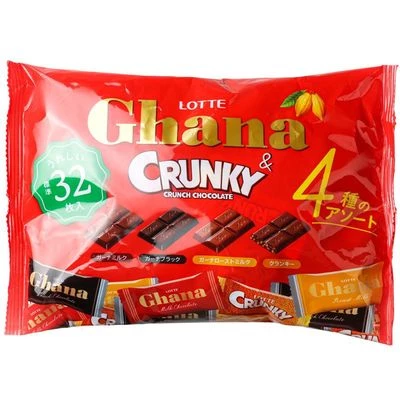 Шоколадное ассорти Ghana&Crunky Lotte Япония 121г-0}