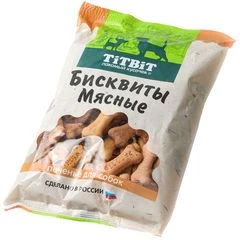 Бисквиты мясные печенье для собак Титбит 500г