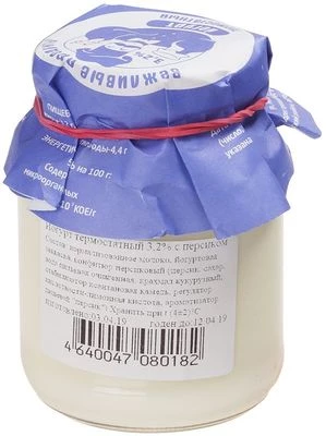 Йогурт термостатный Персик 3,2% жир, 250мл-1}