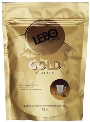 Кофе Lebo Gold арабика растворимый 75г-0}