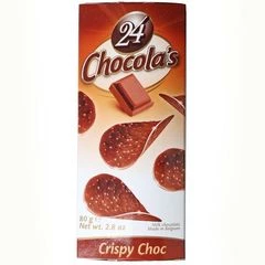 Хрустящие чипсы 24 Chocola`s из молочного шоколада Бельгия 80г