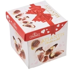 Конфеты Atlantis Морские ракушки с начинкой из орехового крема из темного и белого шоколада Северная Македония 95г