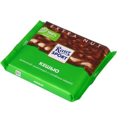 Шоколад молочный Ritter Sport с соленым кешью 100г-1}