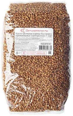 Крупа гречневая ядрица пропаренная быстроразваривающаяся Деликатеска 900г-0}