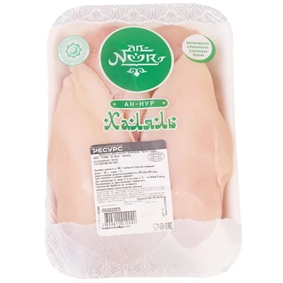 Филе грудки цыпленка-бройлера охлажденное халяль ~1кг-1}