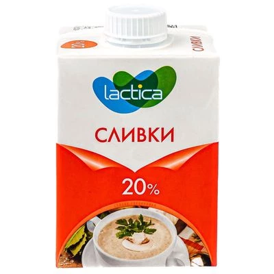 Сливки питьевые ультрапастеризованные Lactica 20% жир. 500мл-0}