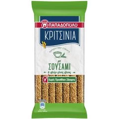 Палочки хлебные с кунжутом Papadopoulos без сахара Греция 170г