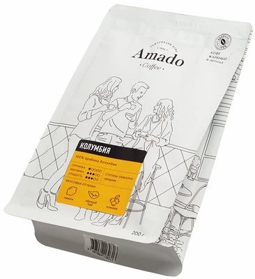 Кофе Амадо Колумбия зерновой 200г-1}