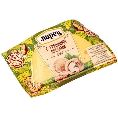 Сыр Ларец с грецким орехом полутвердый кусок 45% жир. 245г-0}