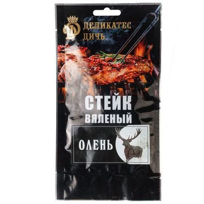 Стейк вяленый Олень Деликатес Дичь 35г-0}