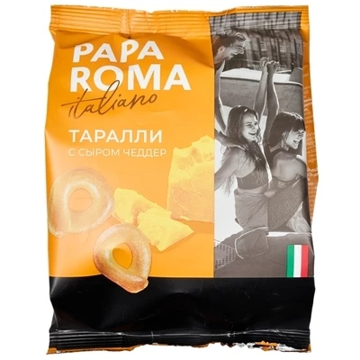 Таралли Papa Roma с сыром Чеддер без сахара 180г-0}