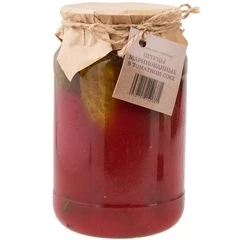 Огурцы маринованные в томатном соке Кладовая радости 975г