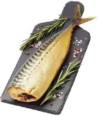 Скумбрия Атлантическая холодного копчения  потрошеная без головы ~400г