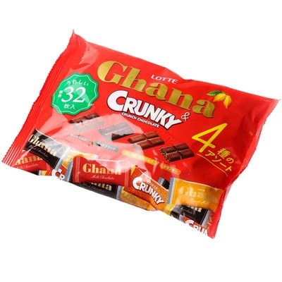 Шоколадное ассорти Ghana&Crunky Lotte Япония 121г-1}